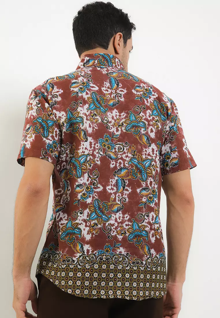 Hem Slim Fit Casual Batik Fashion 1