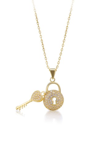 Jual Be Juu Be Juu Kalung Love Lock Aksesoris Pehiasan Korea Gold Plated Original Zalora Indonesia