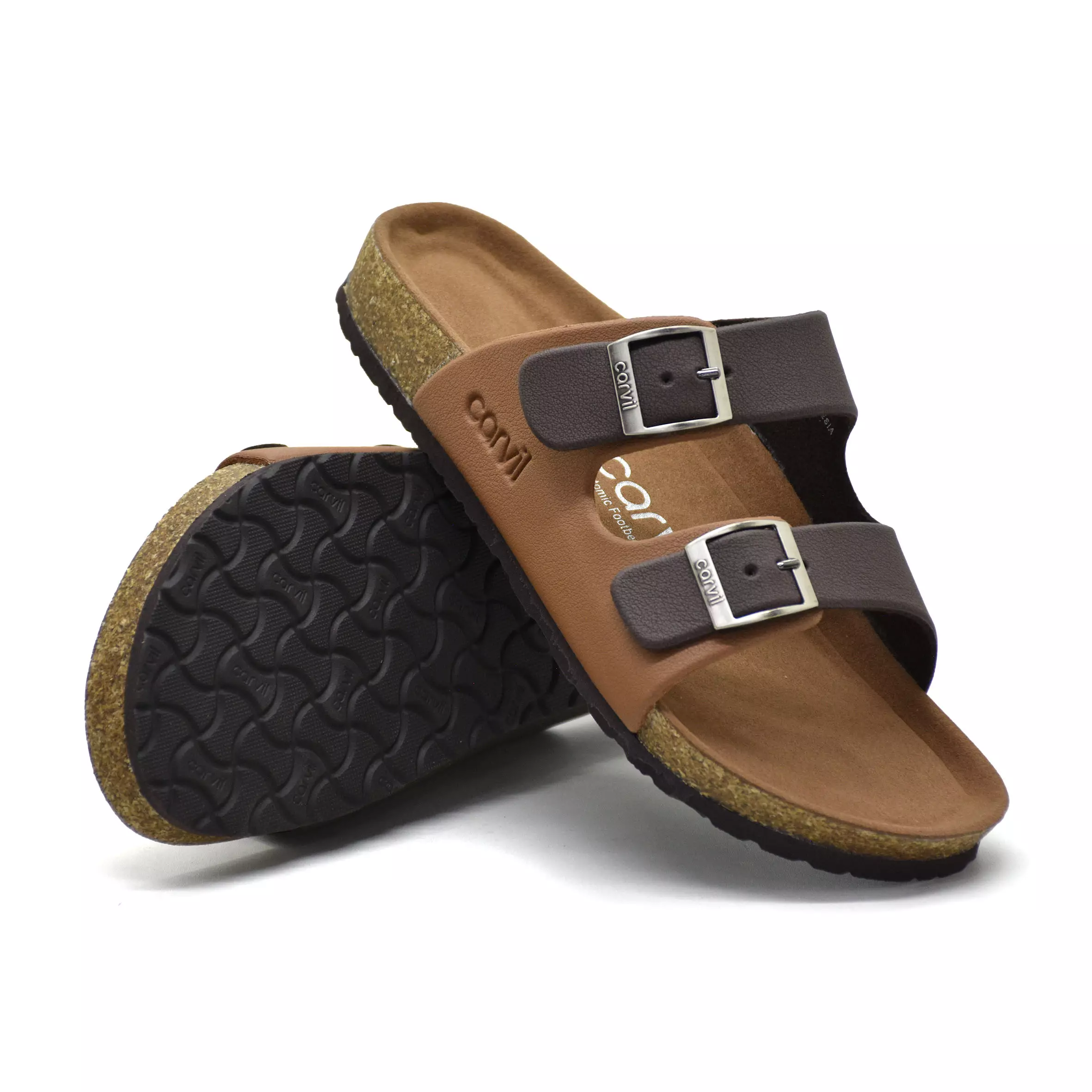 Carvil Sandal Pria Munich-02 M Dark Brown/Stone