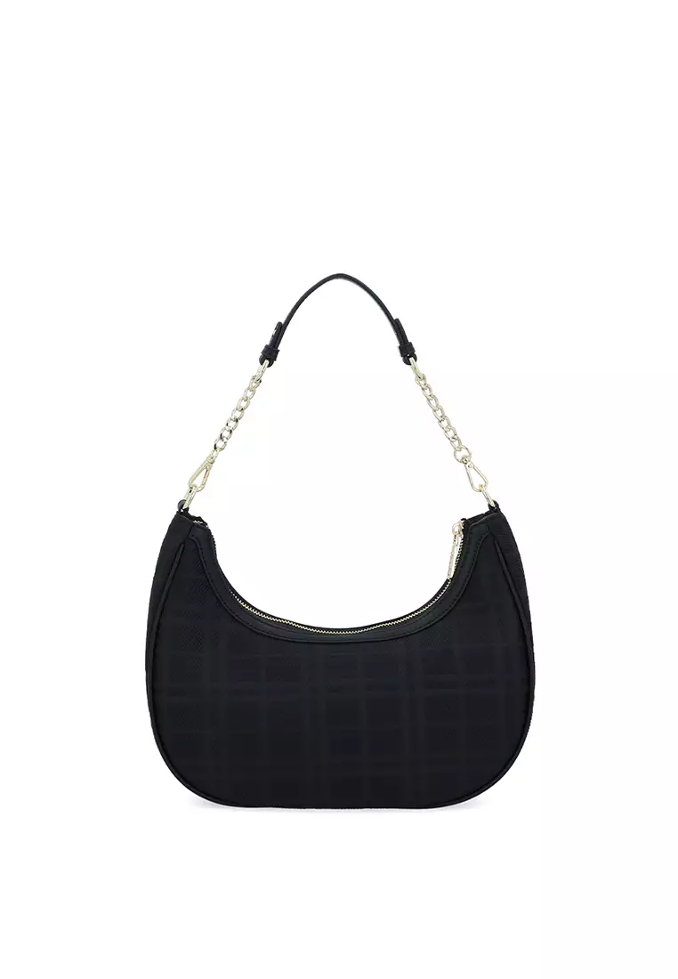 CR Brushed Plaid 2-Way Crossbody - Black