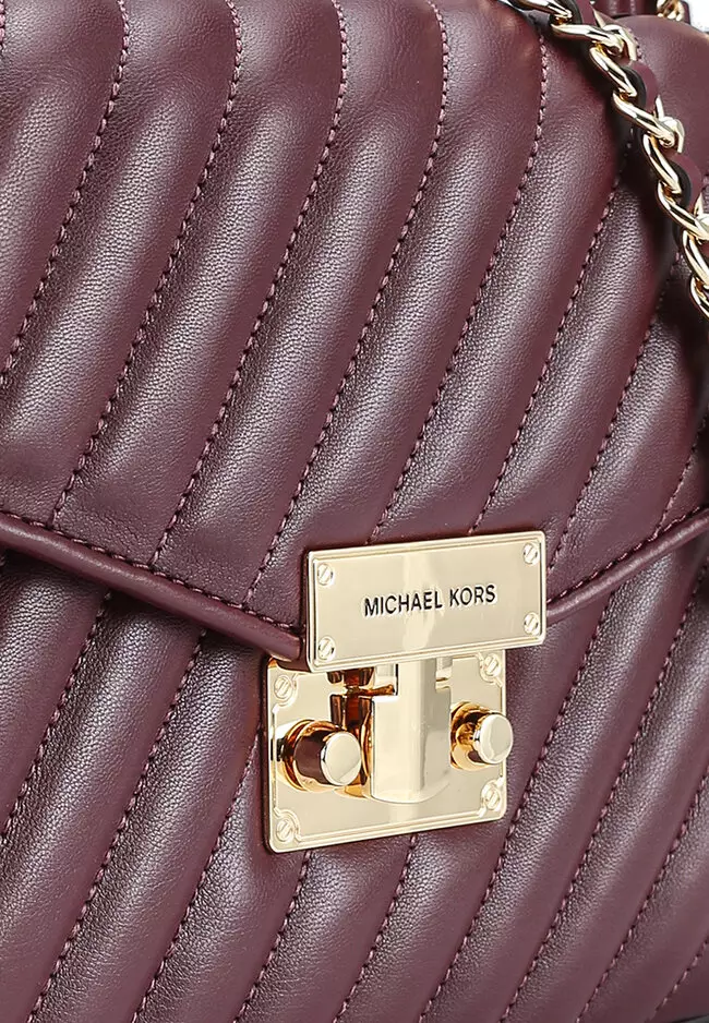 AUTHENTIC Michael Kors Rose Flap Shoulder Bag In Black With Gold Chain,  Luxury, Bags & Wallets on Carousell