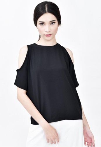 Adelia Cut Out Top in Black