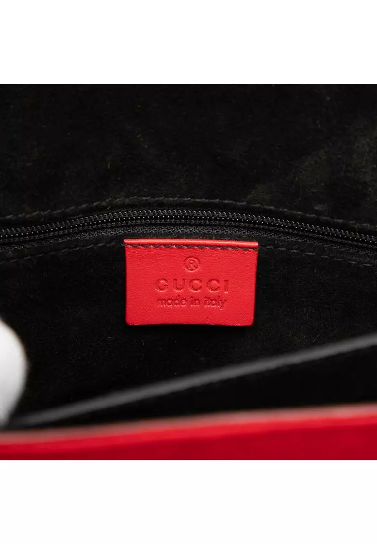Pre-Loved Gucci Wool And Calfskin Bamboo Top Handle Bag
