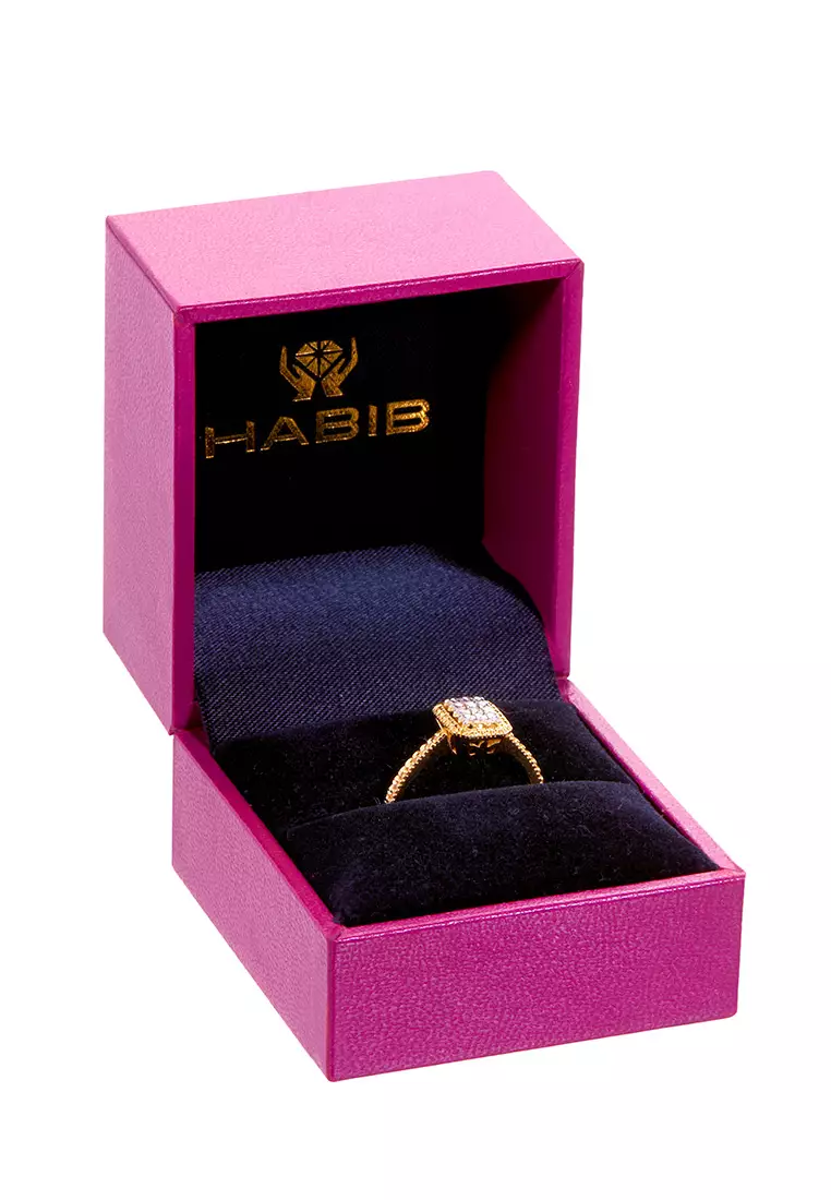 Buy HABIB HABIB Oro Italia 916 Yellow and White Gold Ring GR45450321-BI ...