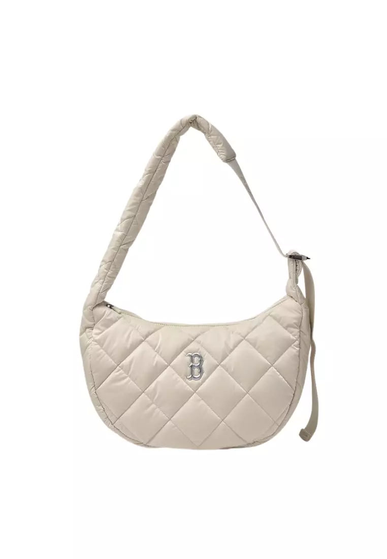 Jual MLB Korea Basic Quilted Luxe Hobo Bag - Boston Cream