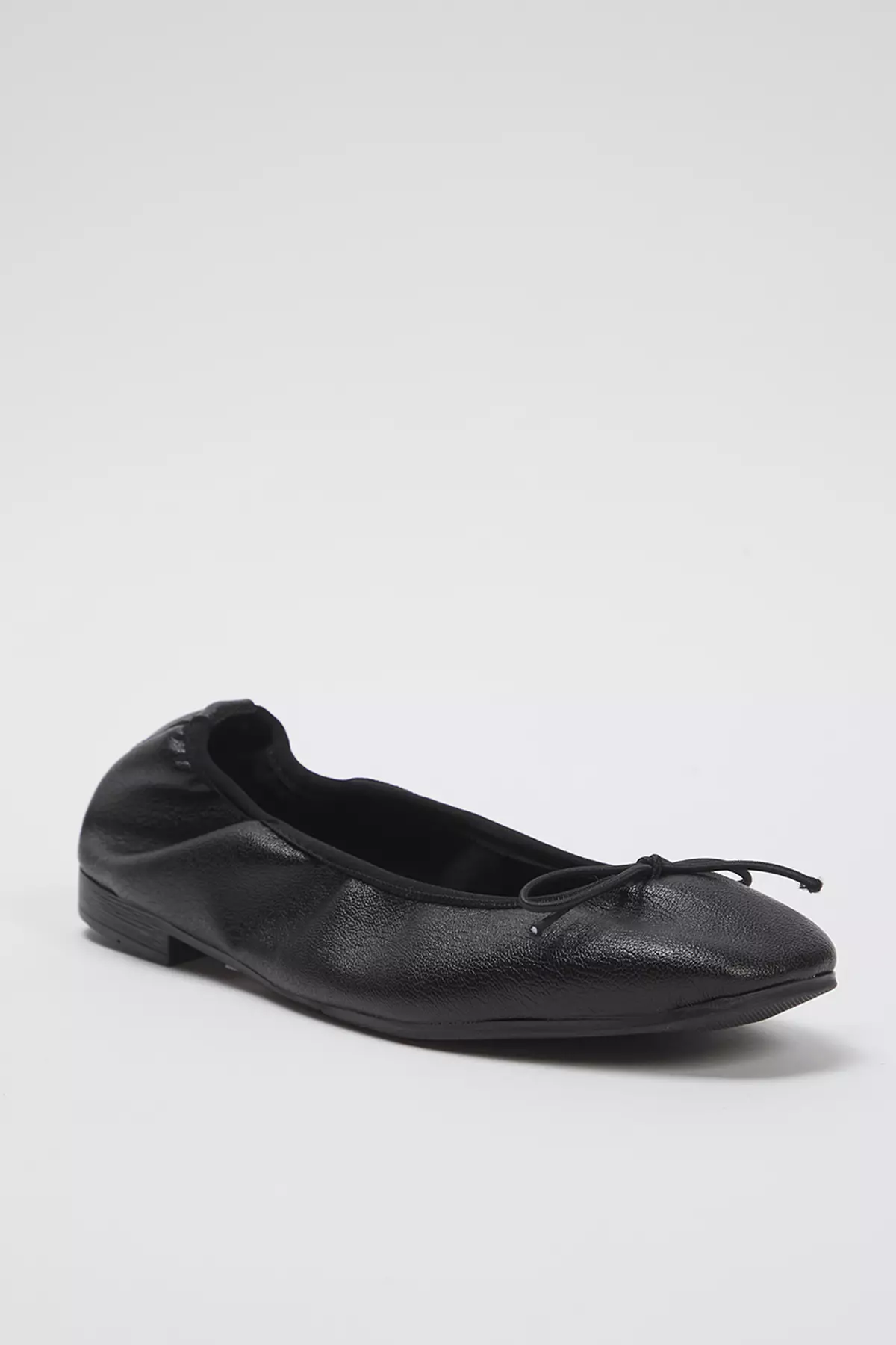Black Bow Foldable Flexible Sole Women's Ballerinas Takss25Be00016