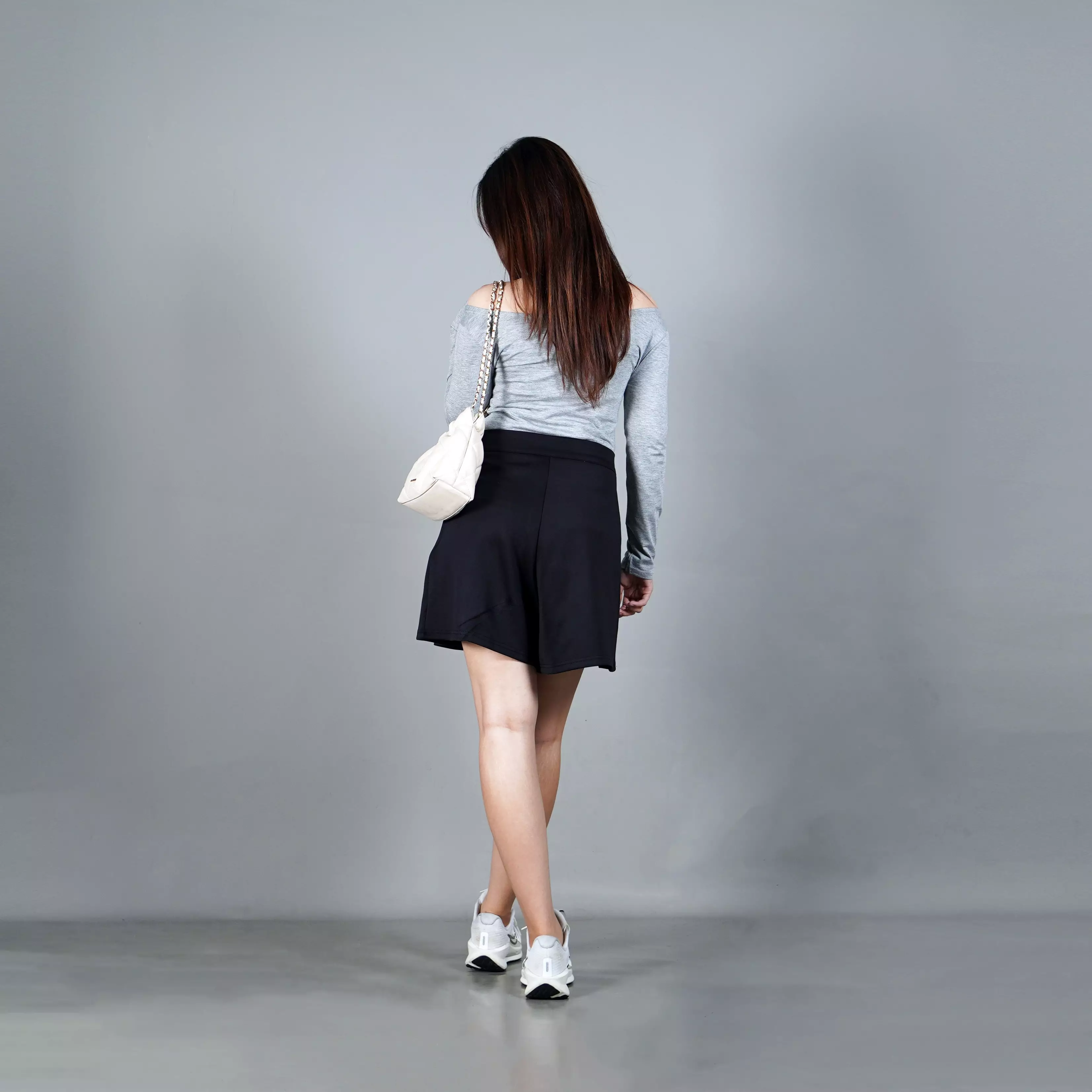 RENATA Pleated Short Pants Celana Pendek Wanita Celana Rok Pendek - HITAM