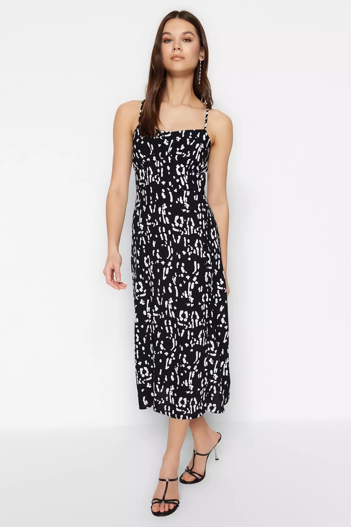 Back Detail Printed Dress