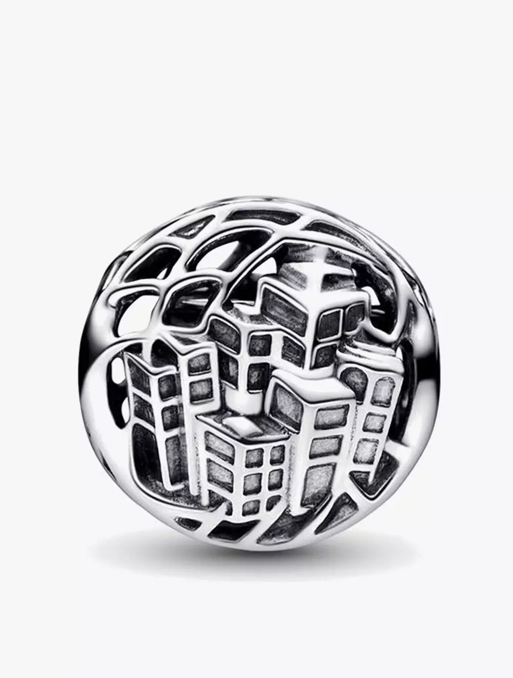 Marvel Spider-Man sterling silver charm with black and transparent red enamel