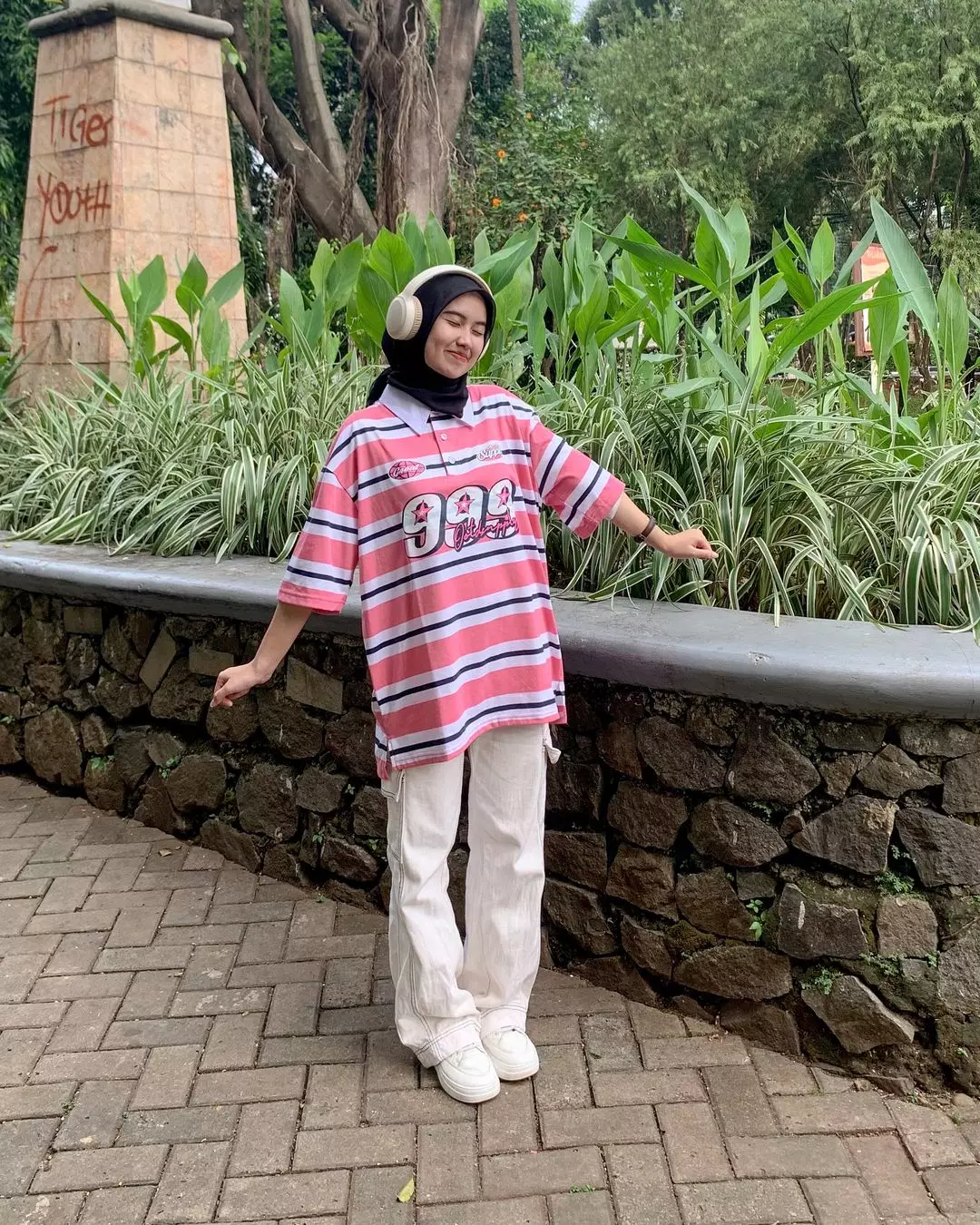 OOTDSUPPLY Oversize Stripe Polo shirt Point 999 Stripe | Kaos Polo Pria dan Wanita OVZ-PSTP005