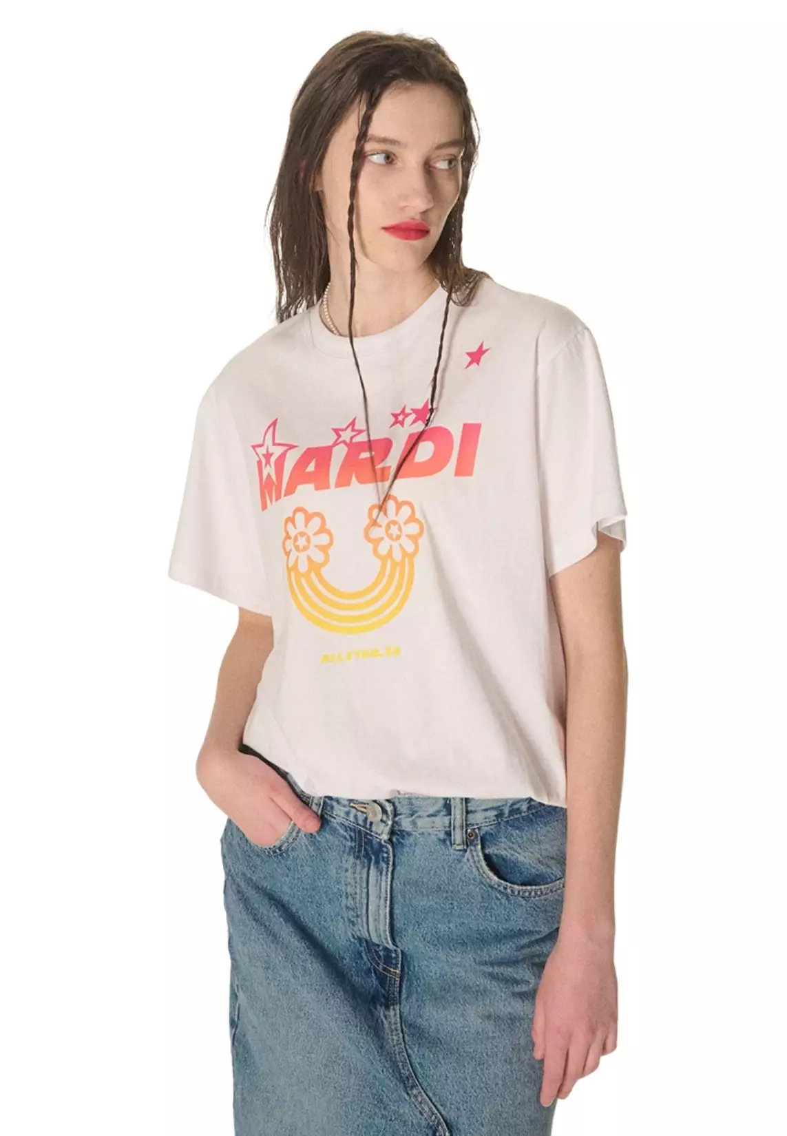 Tshirt Rainbow Gradation - White Pink