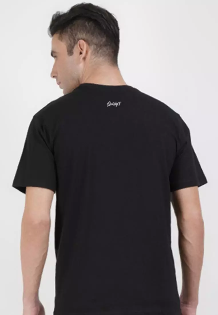 Symmetric Lines Black Cotton Short Sleeve Essential T-Shirt