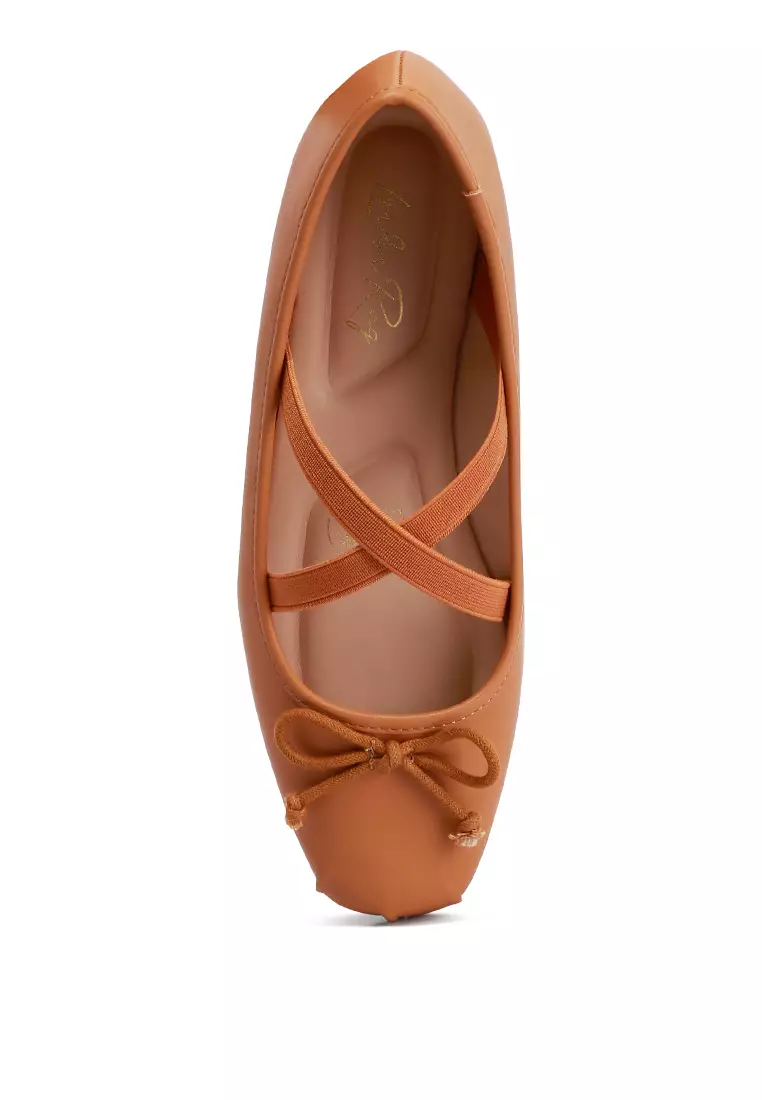 Tan Recycled Faux Leather Ballet Flats