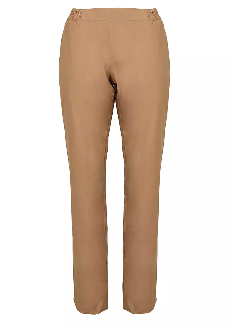 Pull On Taper Pants - Brown