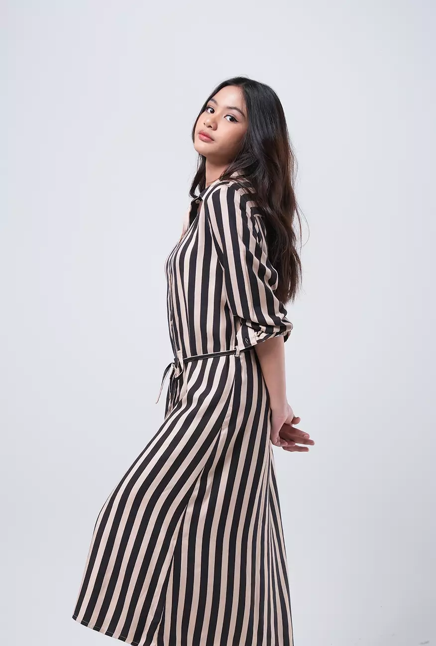 Dress Gempita Khaki Black