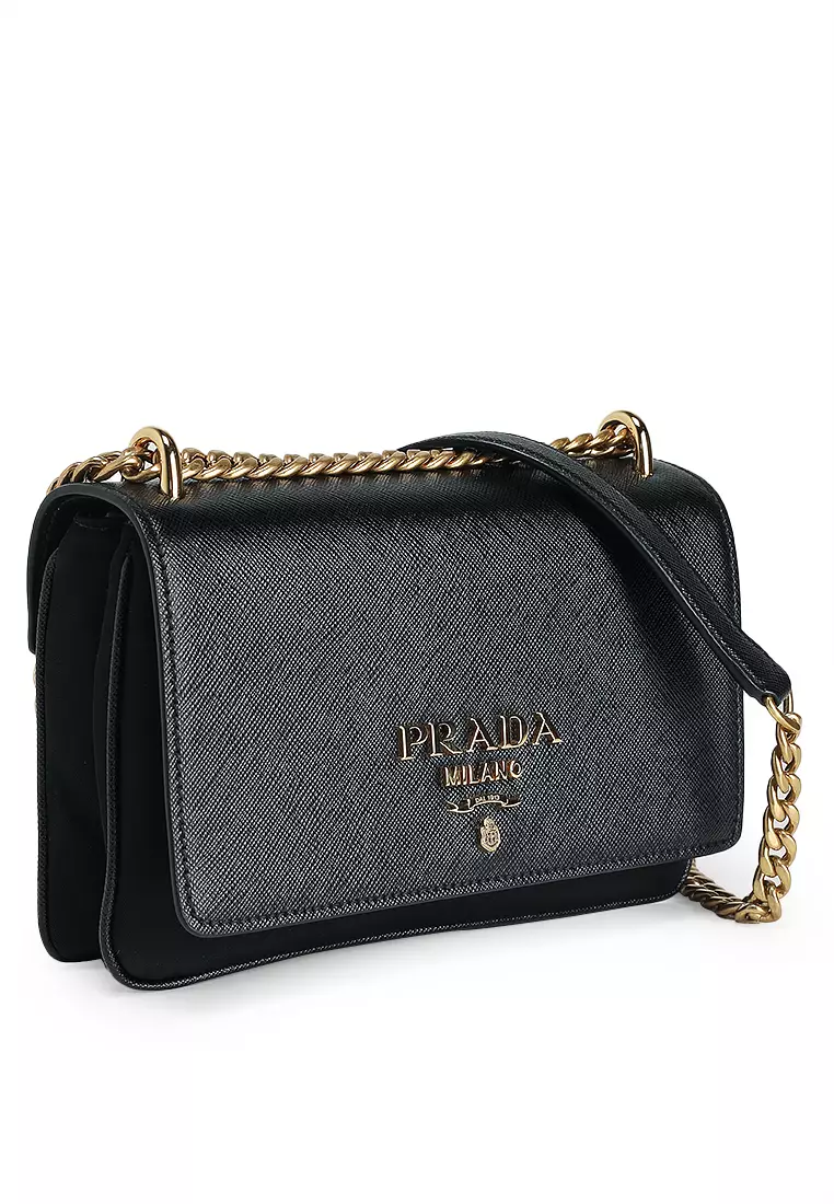 Saffiano Leather Flap Shoulder Bag (tr)