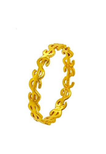 LITZ gold LITZ 916 (22K) Gold Money Symbol Ring 钱符号戒指 LRG0068-SZ13-1.11g+/- E07D6AC881B3D2GS_1