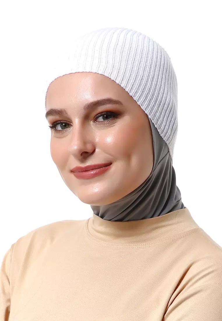 Irma Ciput Muslimah Wanita Motif Polos Simple Fashion Women - White