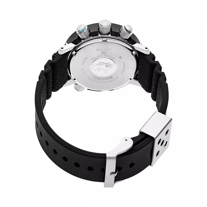 Jam Tangan Pria Seiko Prospex SNJ035P1 PADI Arnie Solar Divers 200M Digital Analog Dial Black Silicone Strap