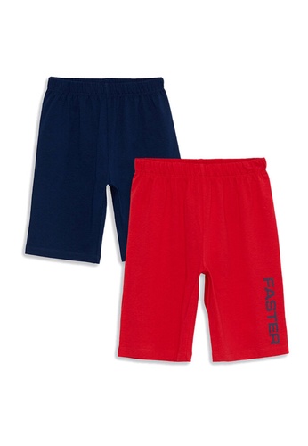 LC WAIKIKI red Cotton Boys Pyjama Shorts 2-Pack D8318KA9044CBAGS_1