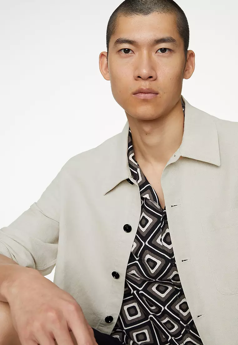 Easy Iron Linen Blend Overshirt