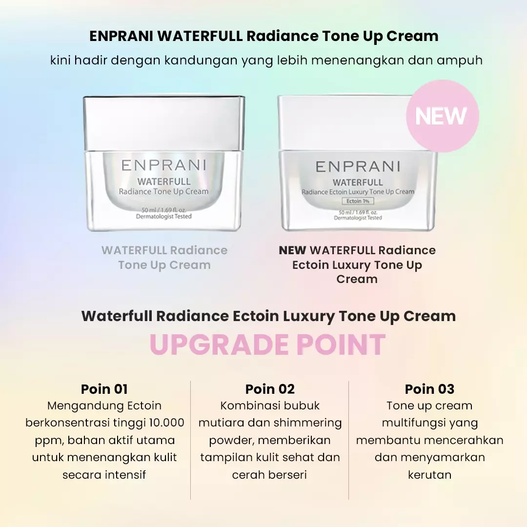 Holika Holika ENPRANI Waterfull Radiance Ectoin Luxury Tone Up Cream | Brightening Moisturizer