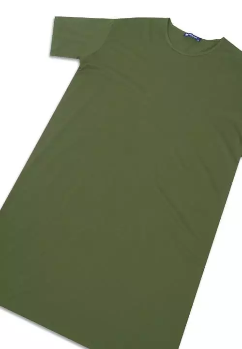 LTF01 long dress kaos t shirt wanita oversize polos green army