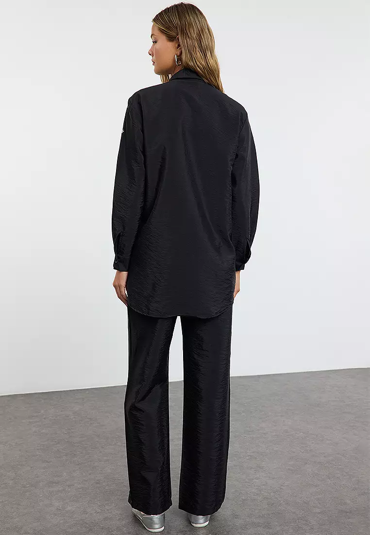 Stone Detailed Shirt and Pants Set