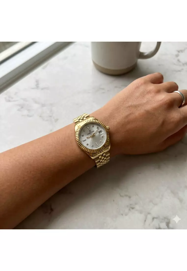 Women Analog Gold Stainless Steel Watch DK.6.14319-2