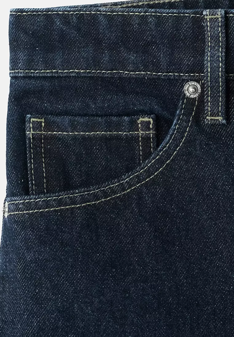 Straight Mid-Rise Denim Shorts