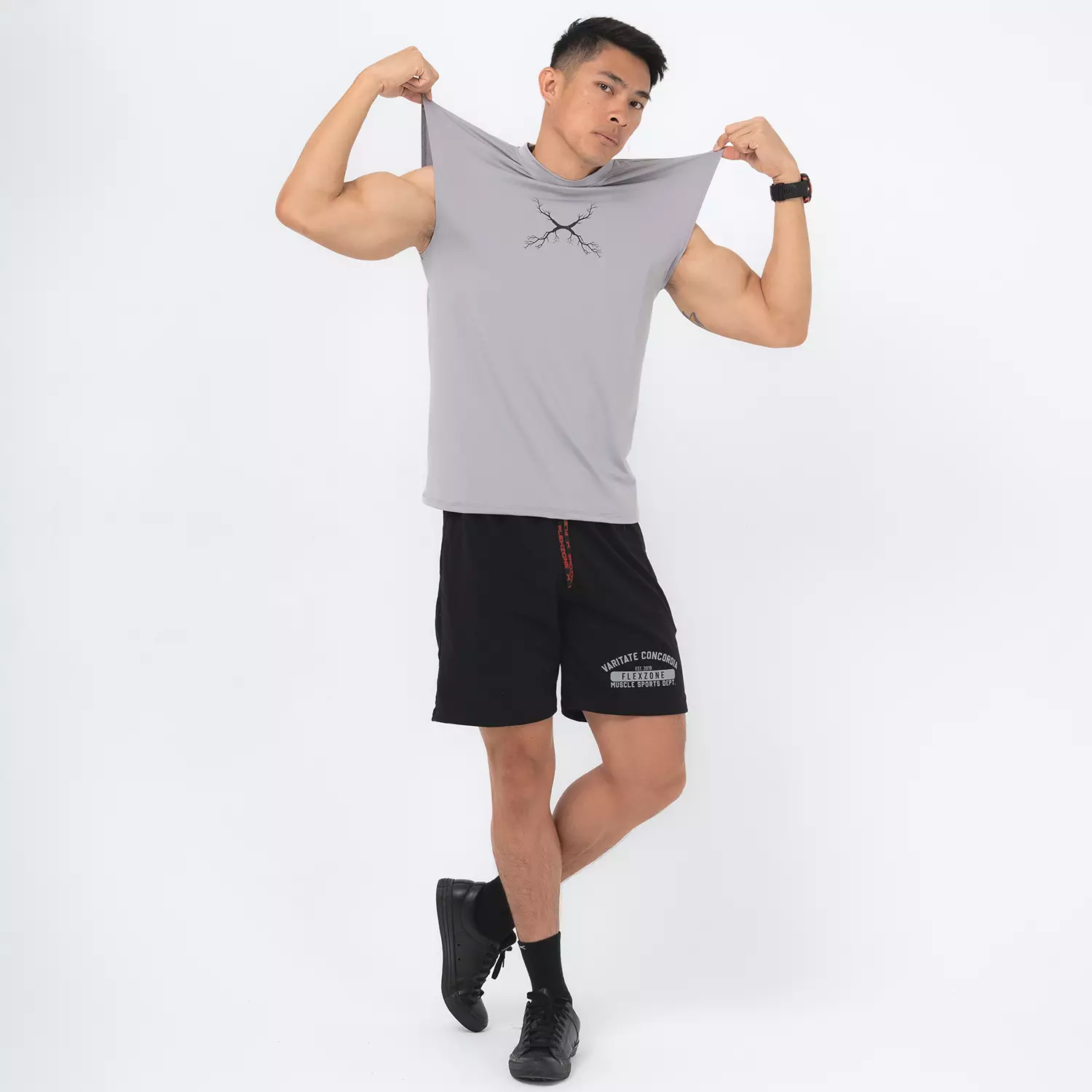 Sports Sleeveless Gothic style Grey