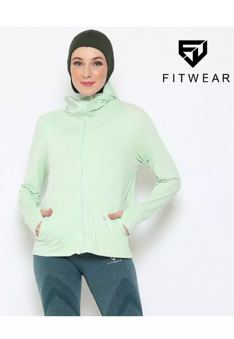Fitwear - Jaket K-Style Anti UV Olahraga Wanita FLORYN UPF 50++ PJ POCKET - MINT GREEN