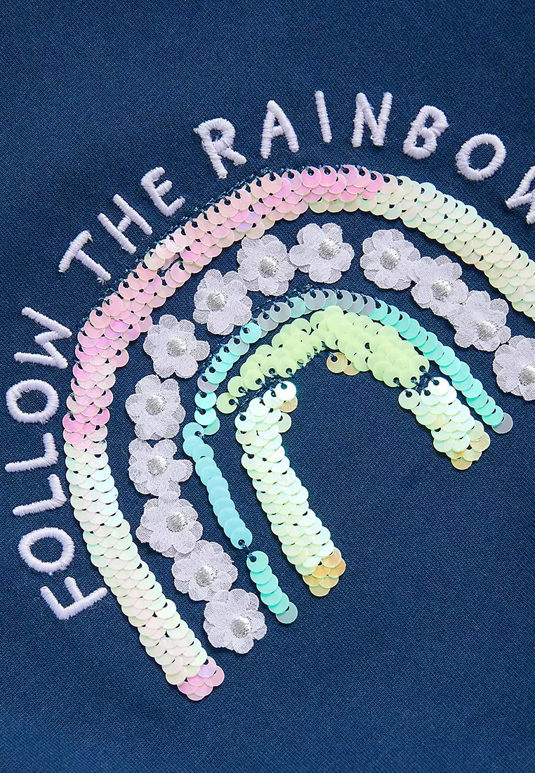 Pure Cotton Rainbow Sequin Top