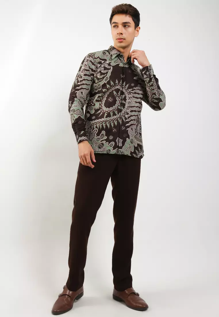 Galunggung Ijo Kemeja Batik Pria Premium Slimfit Modern Lengan Panjang