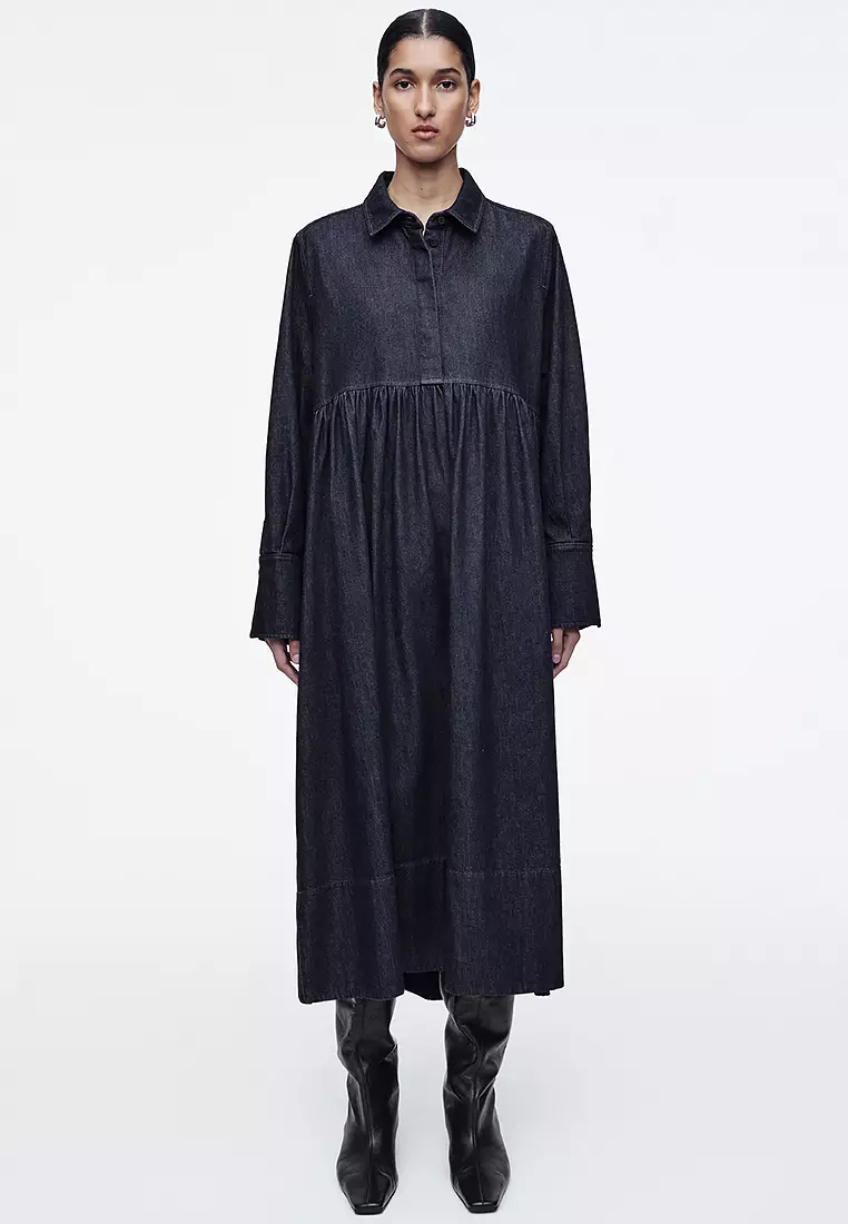 bandeau a line dress Buy Denim One Piece Dress with Pocket and Applique