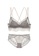 ZITIQUE grey Women's Double Thin Straps Cross-back Lace Lingerie Set (Bra and Underwear) - Grey 739A5US6E90F59GS_1