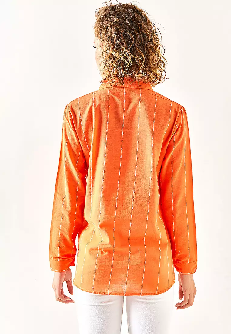 Stitch Detail Linen Shirt