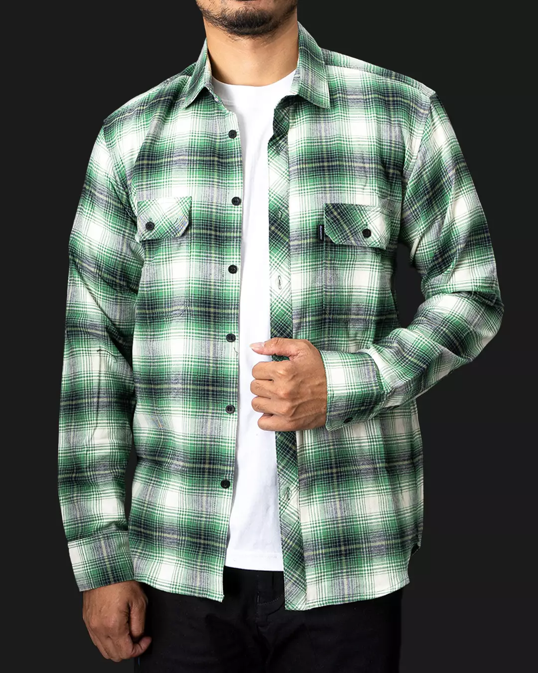 Kemeja Flanel Unisex Panjang Moscato
