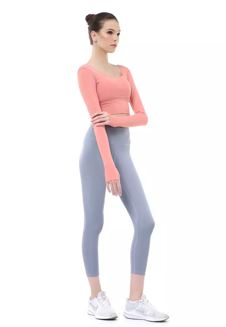 Mikayla One Set Pakaian Olahraga Wanita Atasan & Celana Panjang Kombinasi Warna Material Polyester ORIGINAL - Brick Lightblue