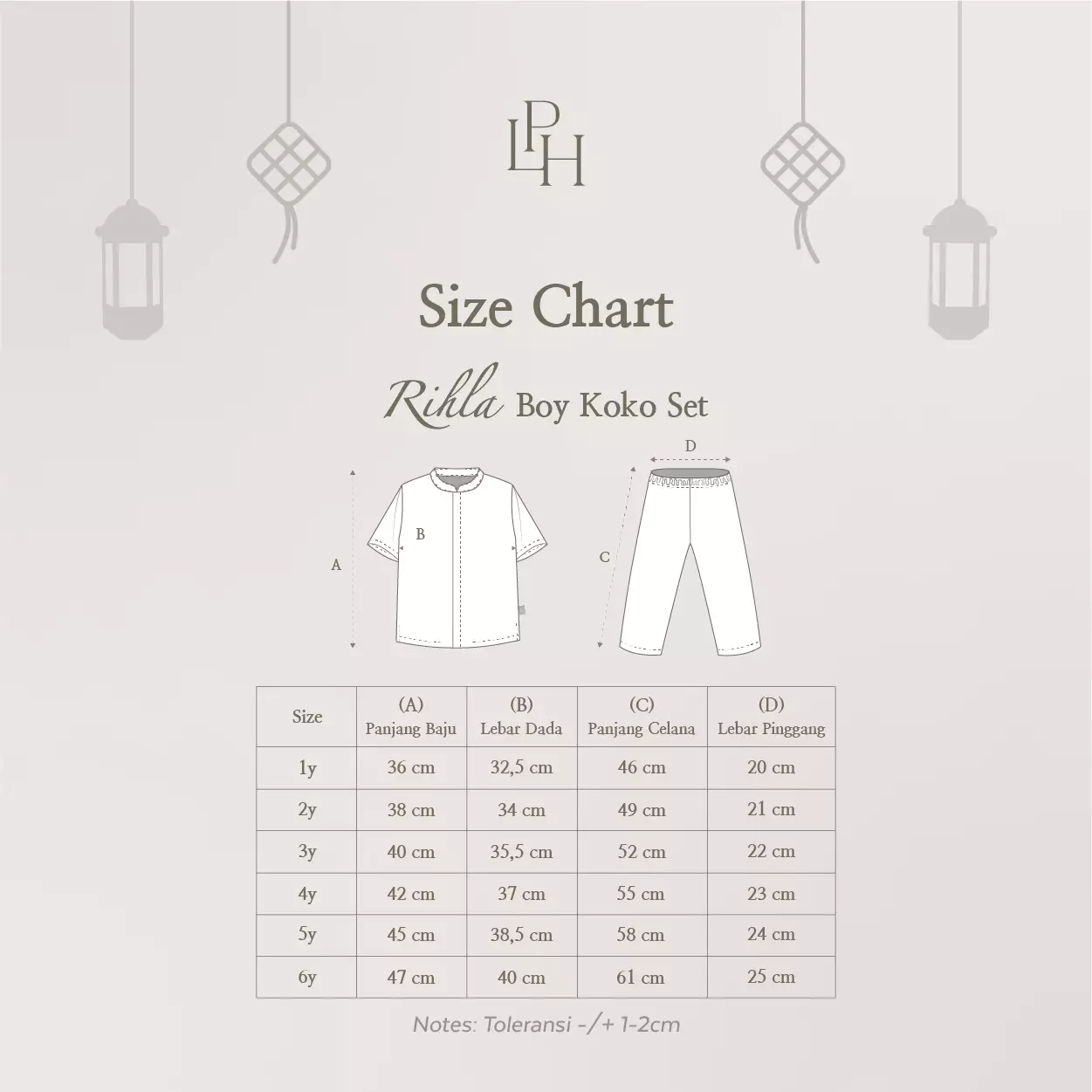 Little Palmerhaus - Baju Lebaran 2026 - Rihla Boy Koko Set (Setelan Baju Koko Anak Laki-laki) Beige