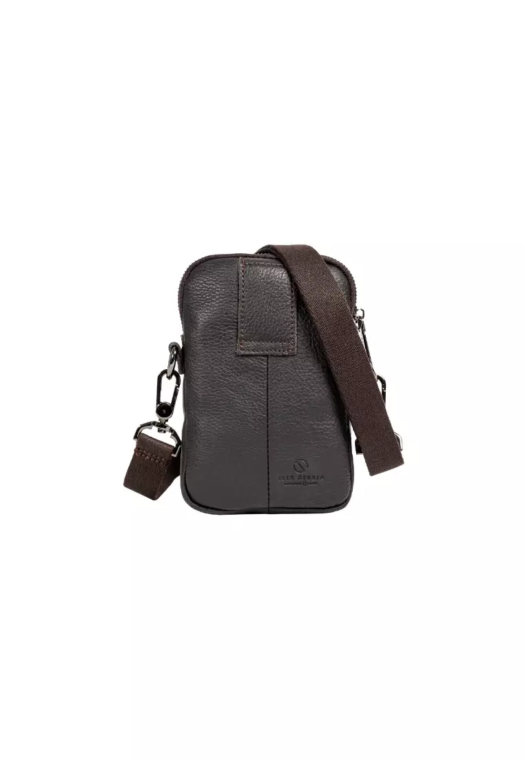 Men's Grain Leather Waist Belt Sling Bag BAI 40817