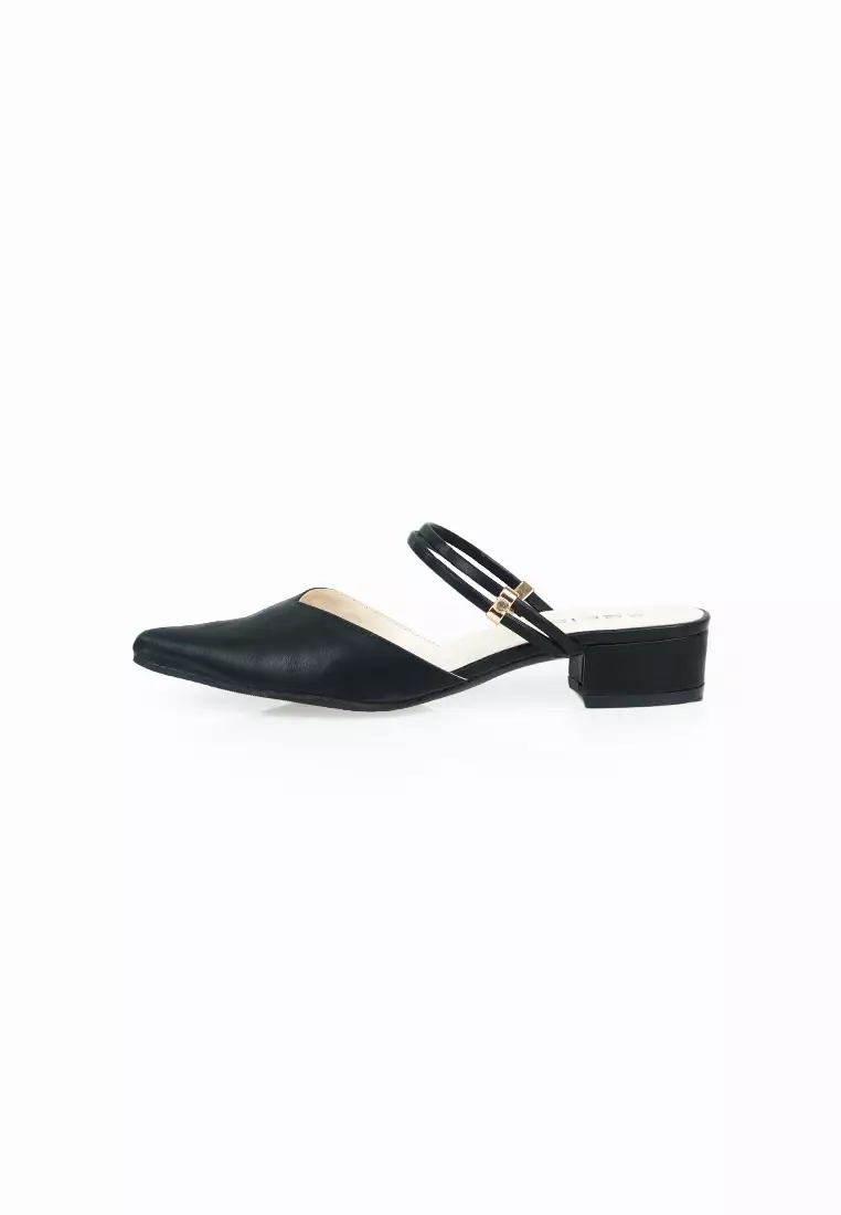 SEIS shoes Joy Mules Wanita Heels 3 cm - BLACK