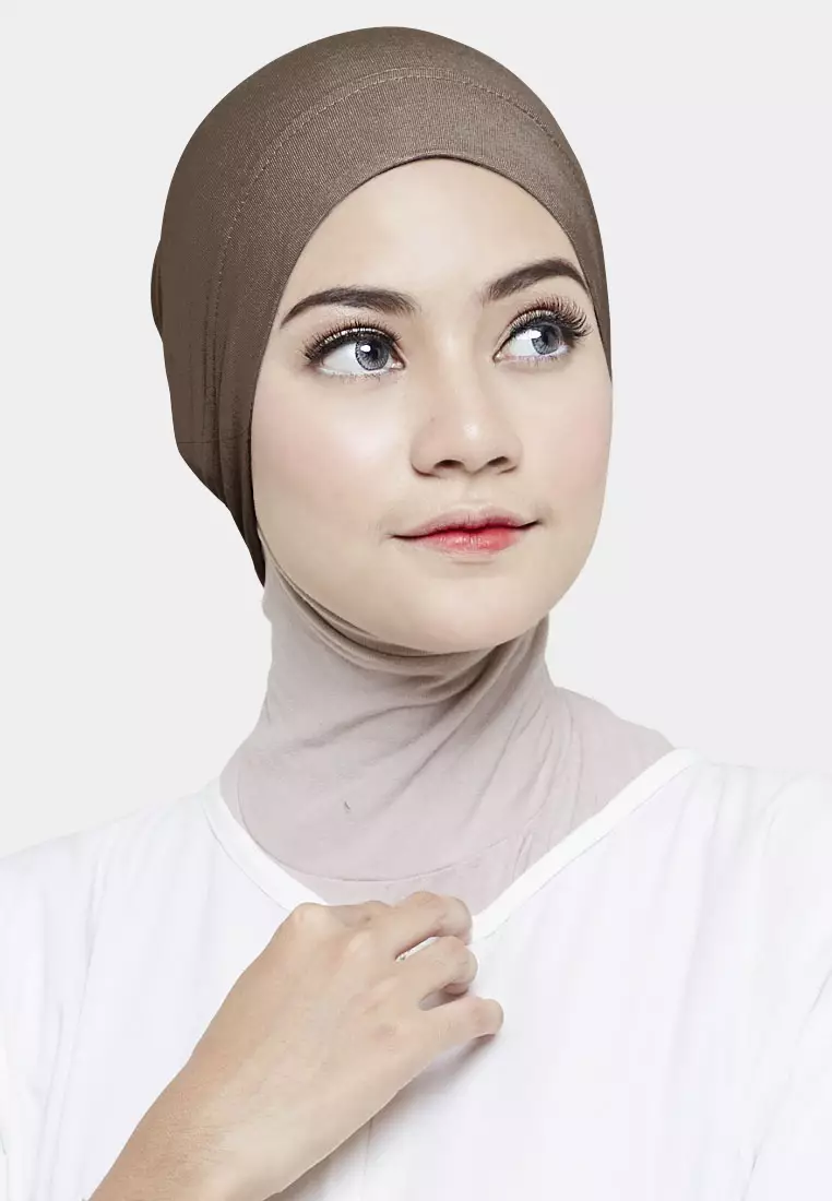 Cotton Bee - Inner Rayon Basic | Ciput Hijab Karet | Dalaman Kerudung - Latte Coffee