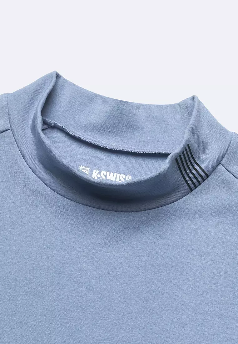 MEN'S K-SWISS LOGO STAND COLLAR LONG SLEEVES T-SHIRT