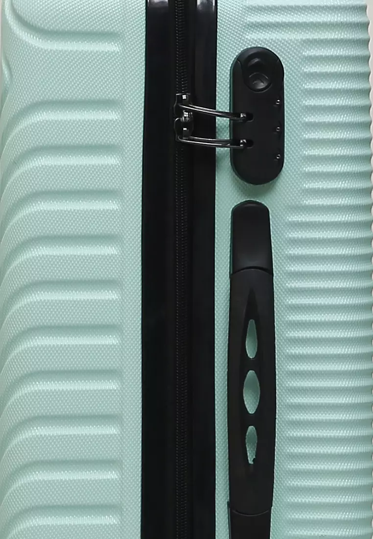 Carlton Koper Hardcase Unisex Size 20 Inch Uniqe Design Tas Travel Large Compartment Material ABS+PVC Coated ORIGINAL - Green