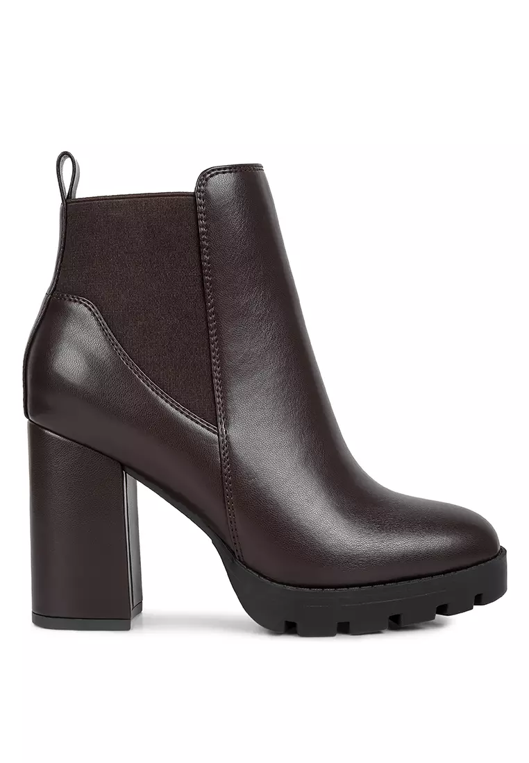 Discount on London Rag  shoes - SKU: Brown Block Heeled Chelsea Boot