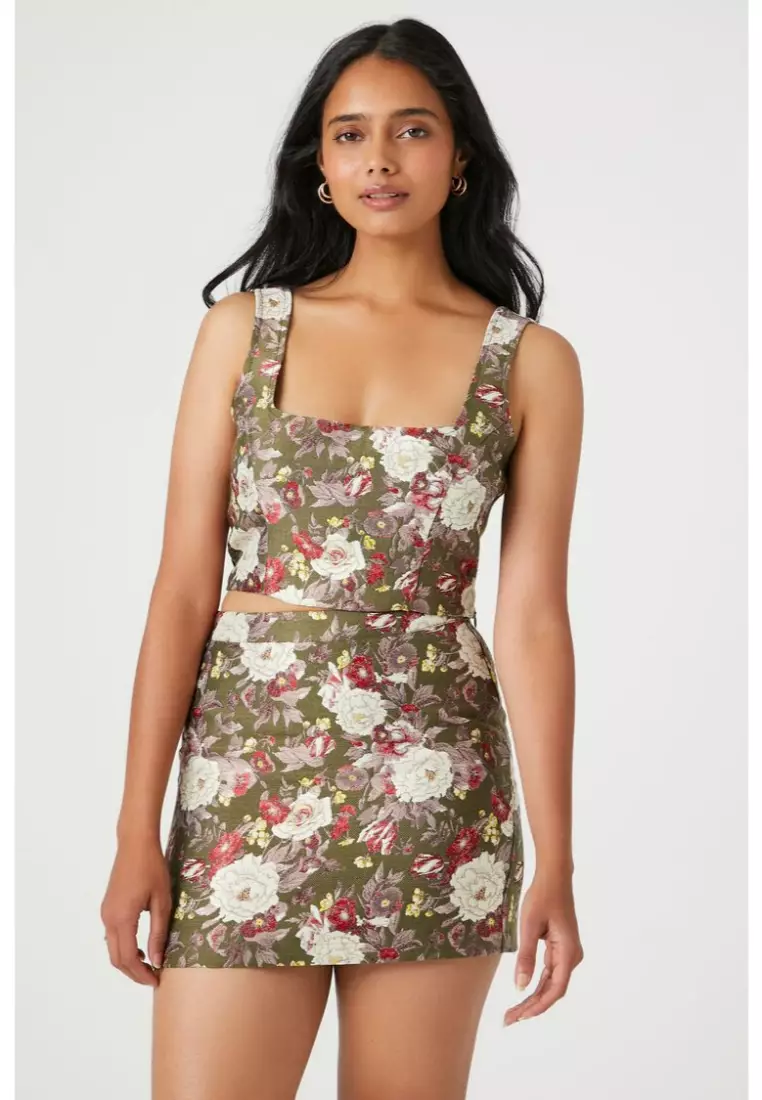 Buy FOREVER 21 Floral Print Top Skirt Set 2024 Online ZALORA