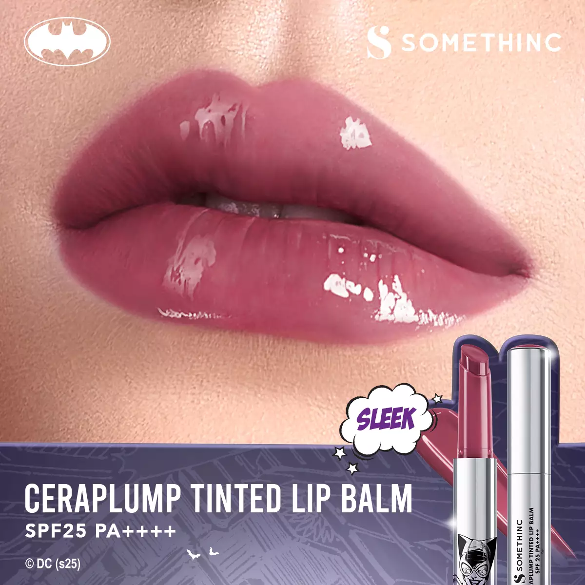 SOMETHINC Ceraplump Tinted Lip Balm SPF25 PA++++ - Sleek (Batman Edition)