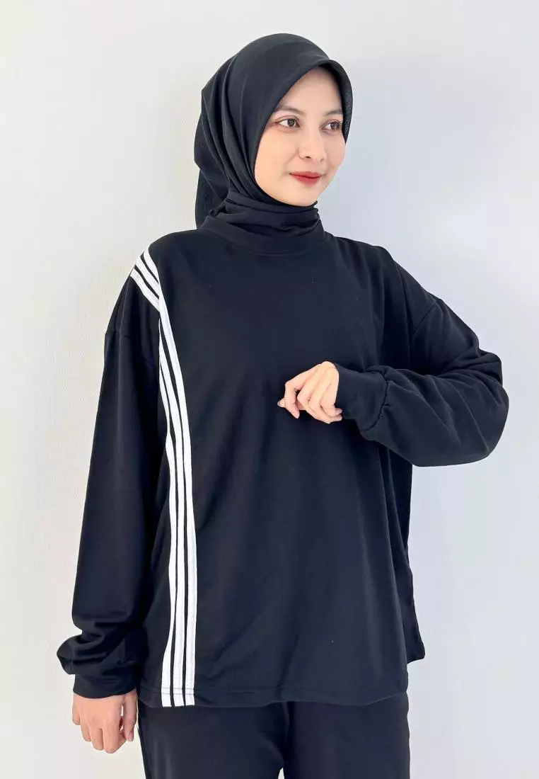 LEZAHRASIGNATURE Set Sporty Salma (Setelan Olahraga Wanita) HItam