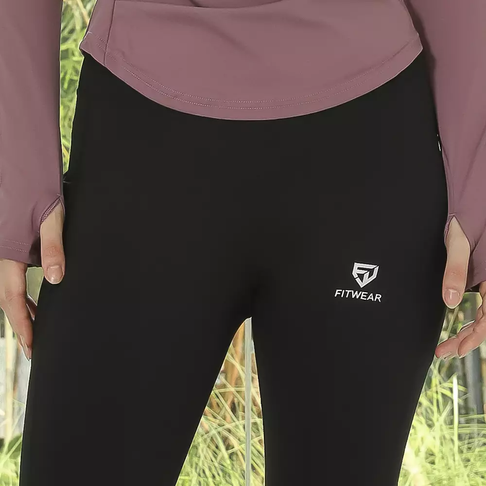 Fitwear - Legging Big Size Olahraga Wanita BELIA BIKER 4 POCKET - BLACK